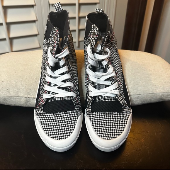 👟True Craft Fly High Sneakers Sz 8.5M Black/White Multi Plaid - Picture 4 of 9